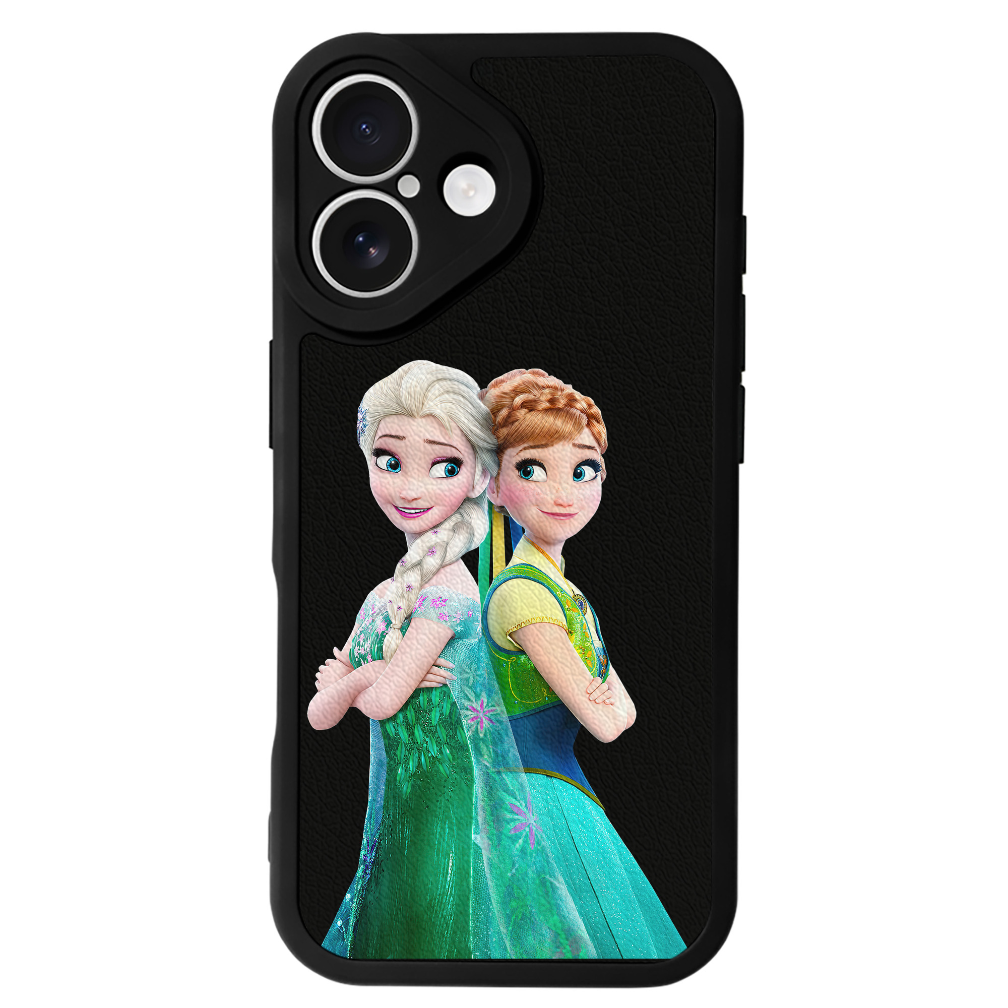 （画像用） アナと雪の女王 アンナ エルサ Frozen Anna Elsa 【iPhone 16シリーズ対応】シリコンスマホケース（レザー調） 材質：シリコン